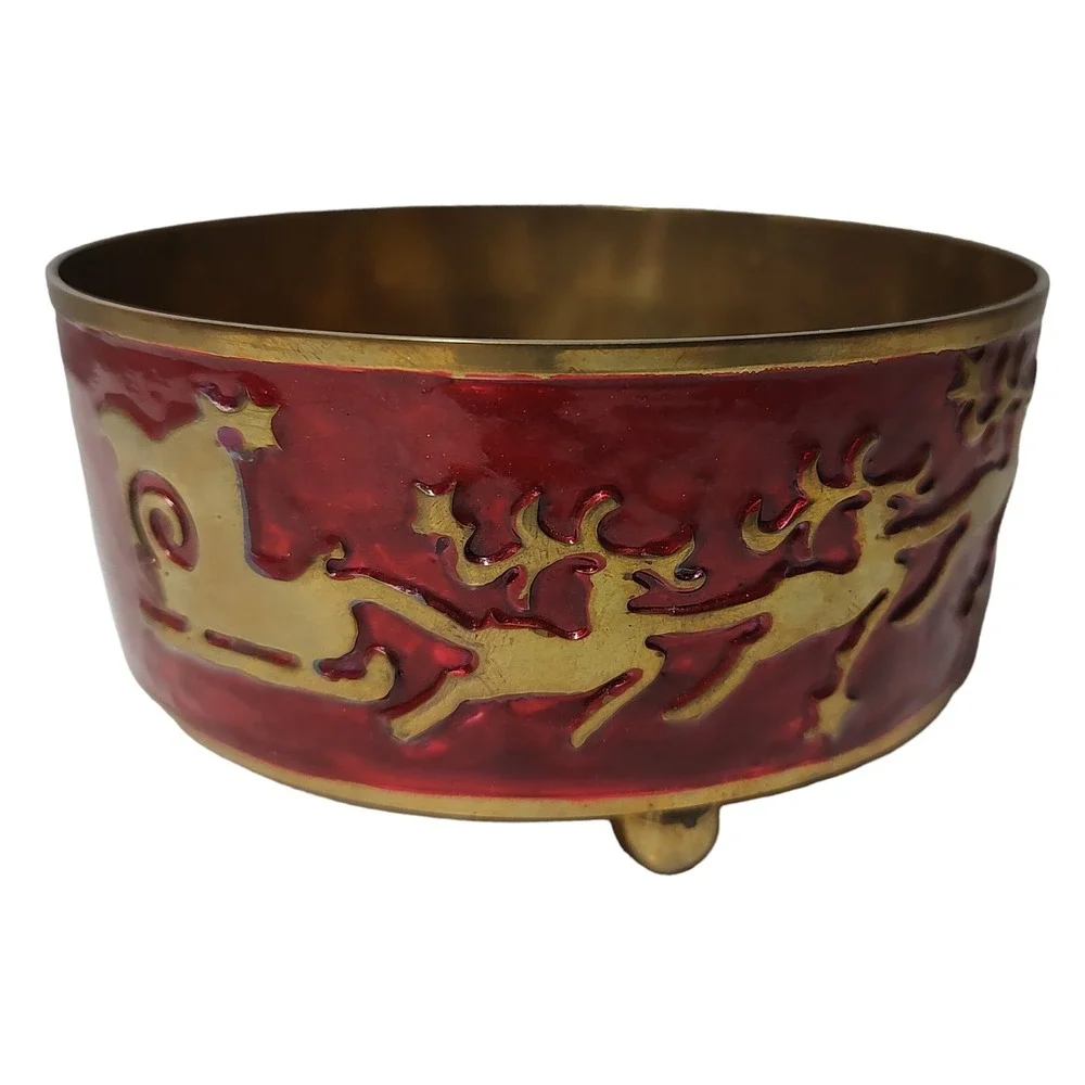 Pier One Christmas Brass Red Wine Bottle Stand Large Candle Holder Holiday‎ SEE
